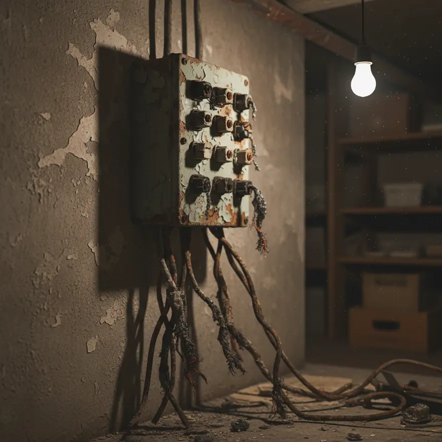 Older electrical panel showing signs it needs an upgrade