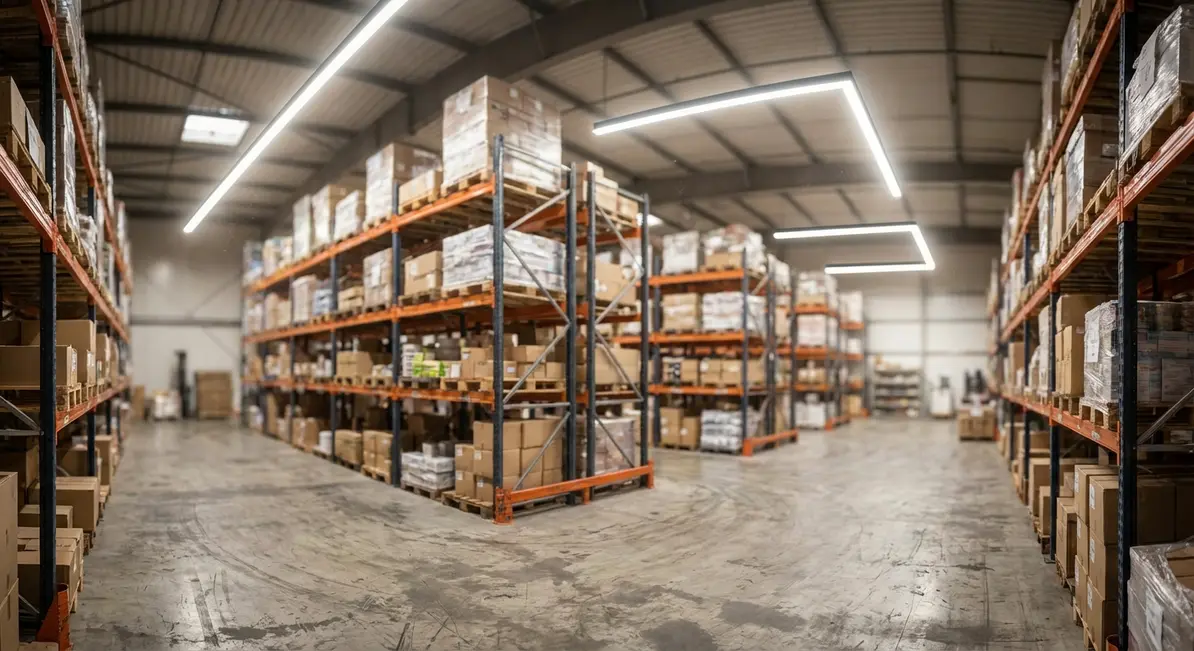 Warehouse with upgraded LED lighting