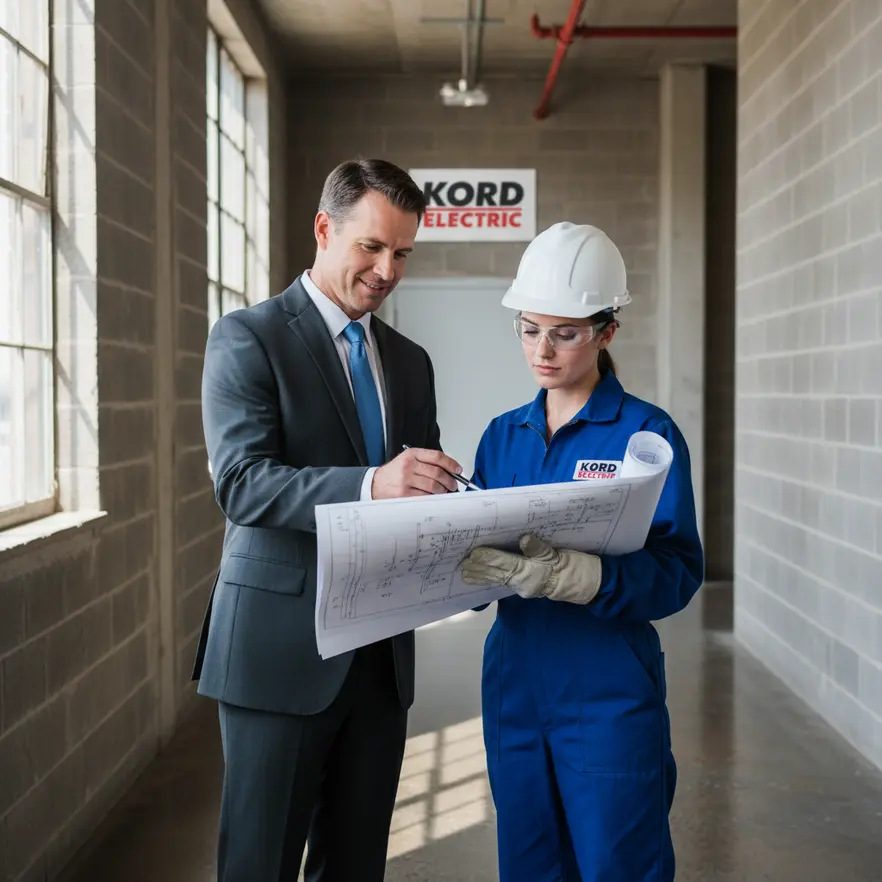 Commercial electrical system components in a modern building