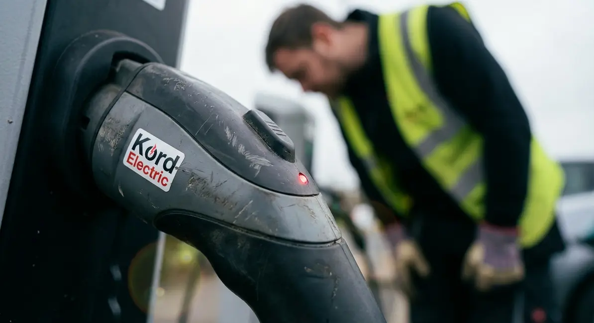 EV charger showing warning and error indicators