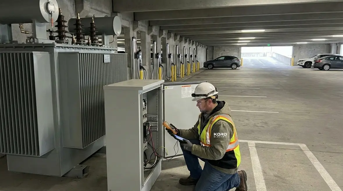 EV charger install on a large commercial property