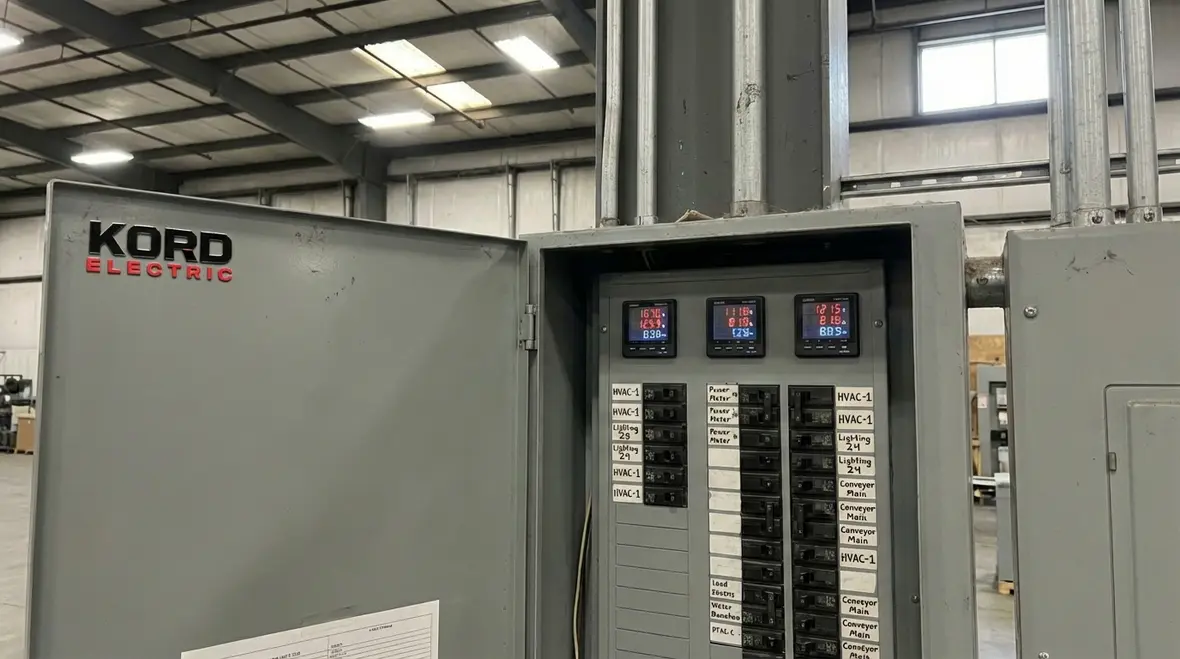 Commercial electrician working on an electrical panel in Glendale