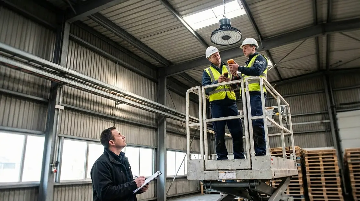 Commercial lighting installation that passes inspection