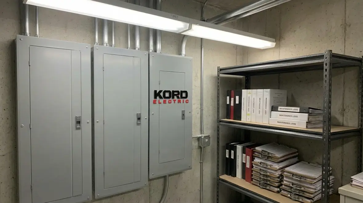Technicians preparing a commercial building for Los Angeles electrical inspection