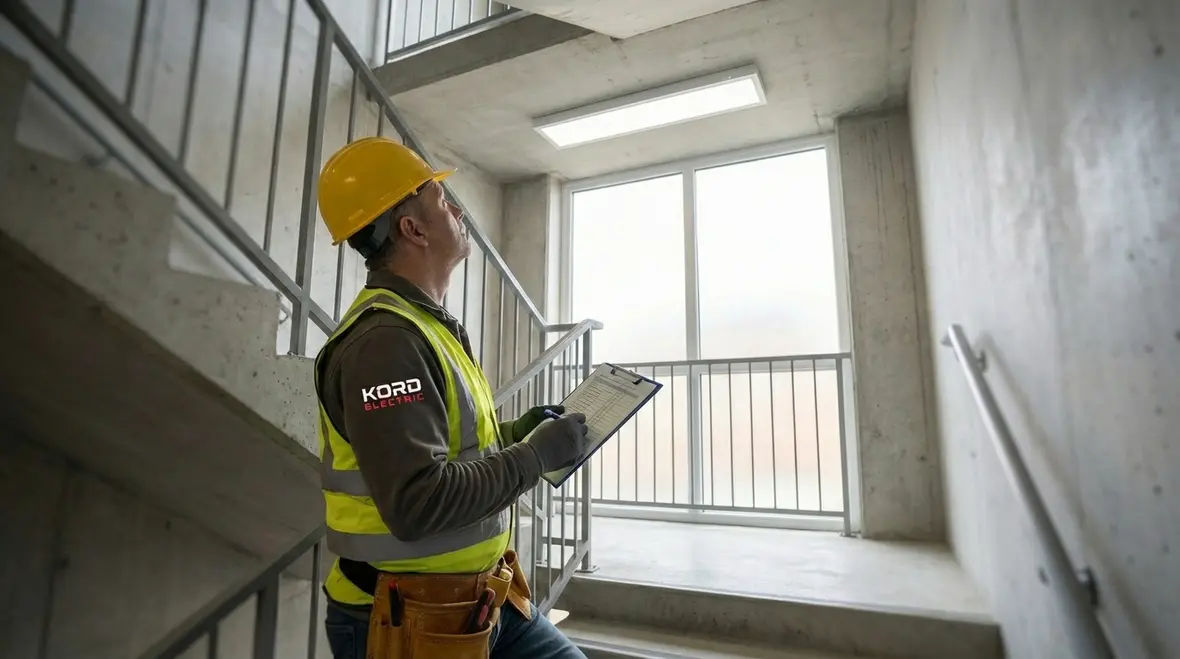 Commercial lighting installation compliance walkthrough