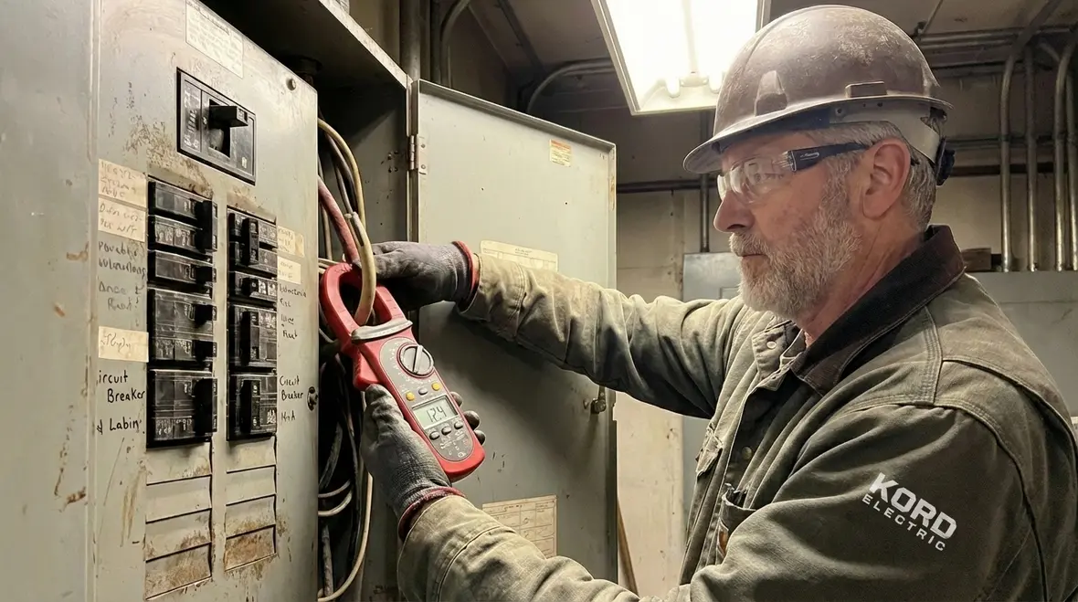 Commercial electrical panel repair in Burbank facility