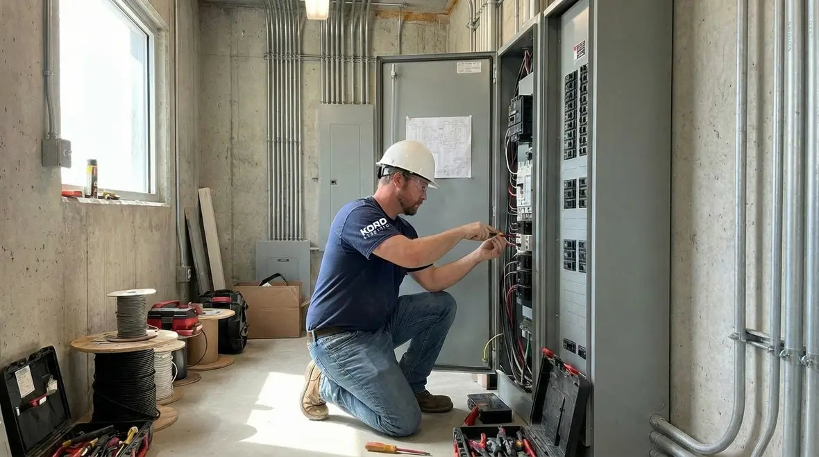 Modern electrical panels and upgraded commercial service