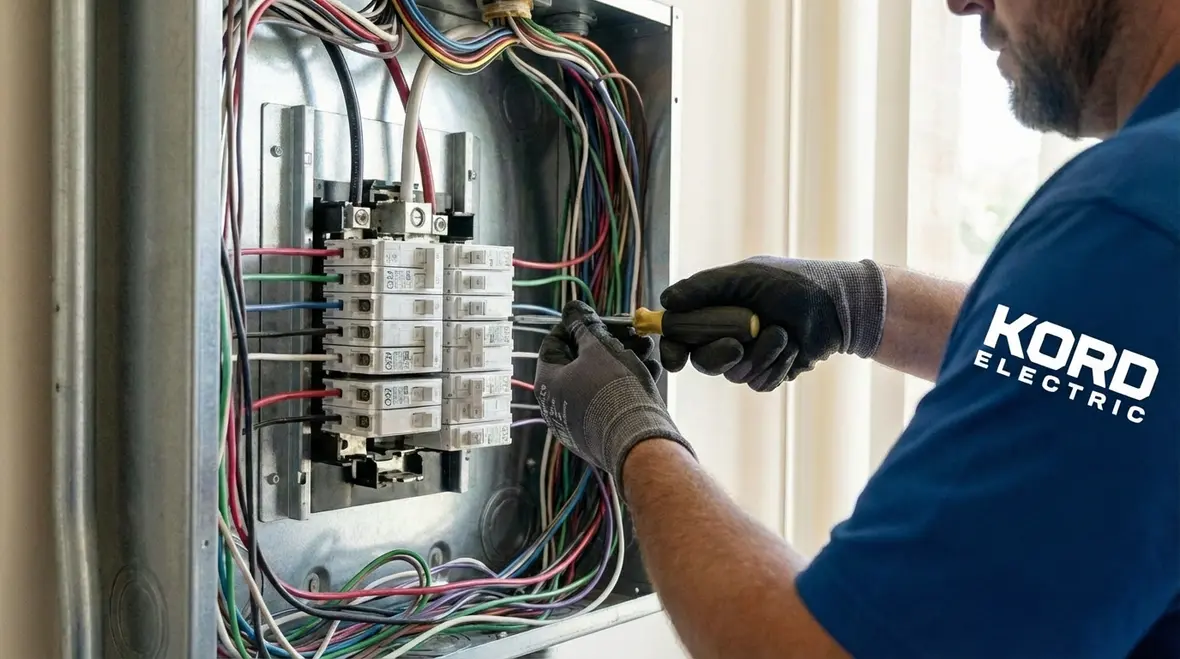 Technicians testing commercial electrical systems for California code compliance