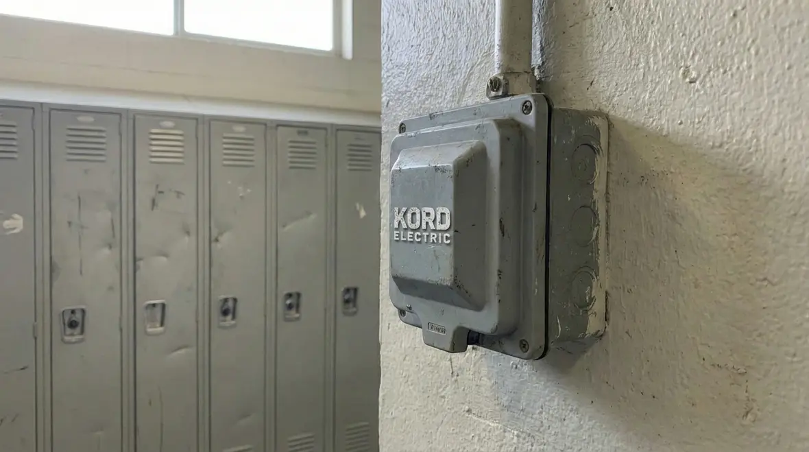 Safe outlets and protected receptacles in locker room