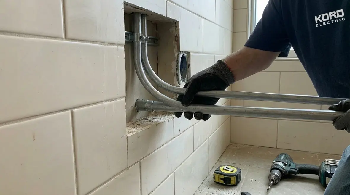 Commercial bathroom wiring layout for high traffic facilities