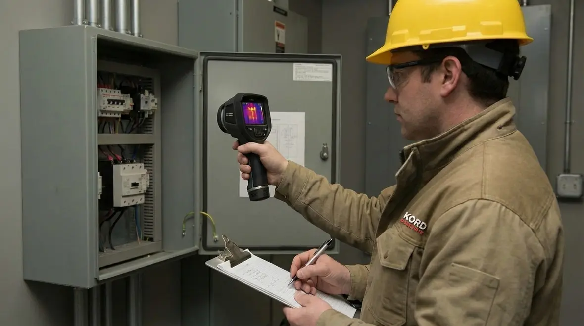 Commercial facility with upgraded, efficient electrical and lighting systems