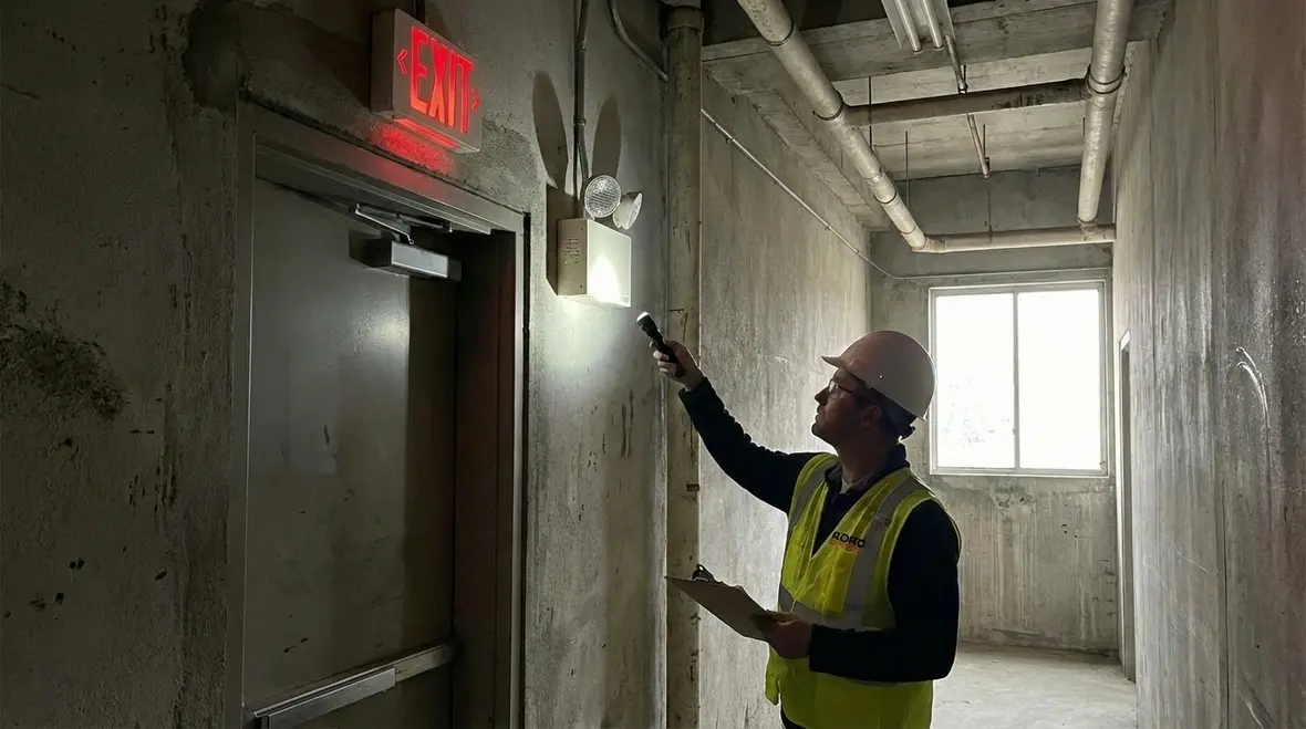 Emergency and safety lighting in a compliant industrial facility