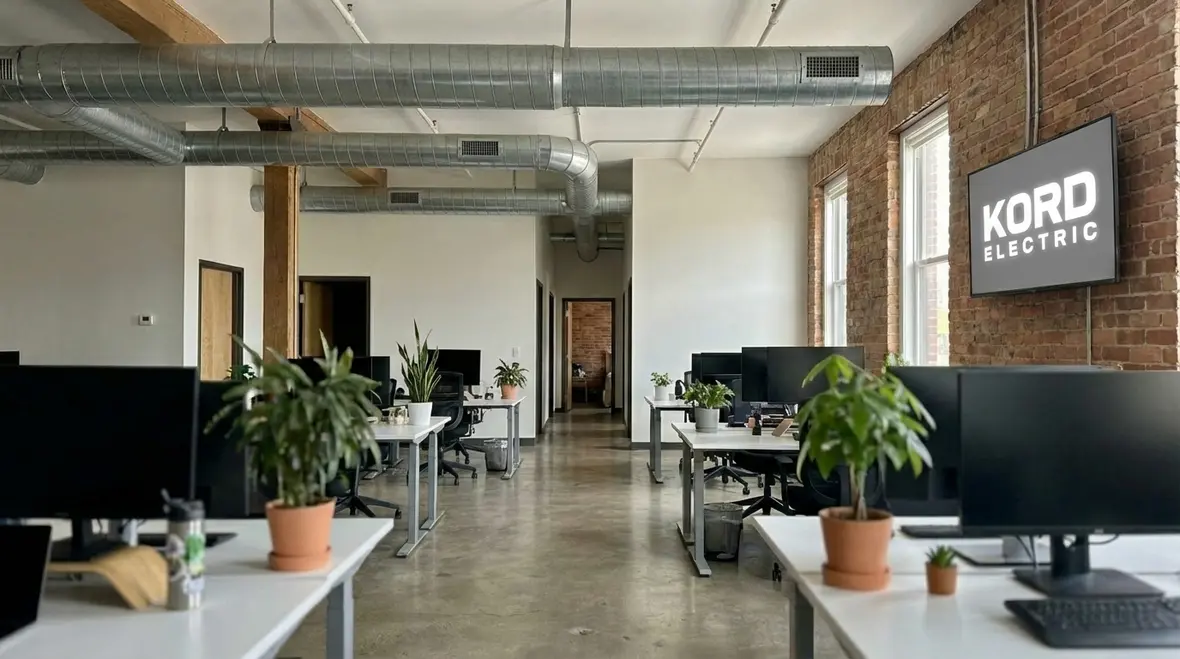 Bright modern warehouse after commercial LED lighting upgrade