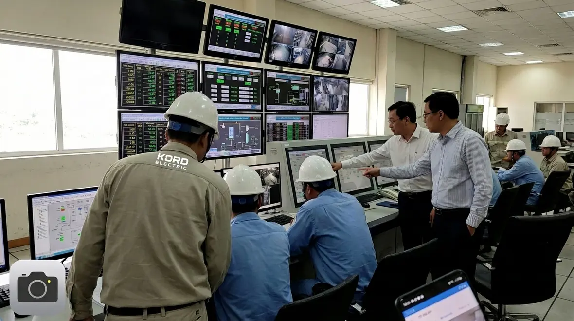 Facility team reviewing demand response energy strategy