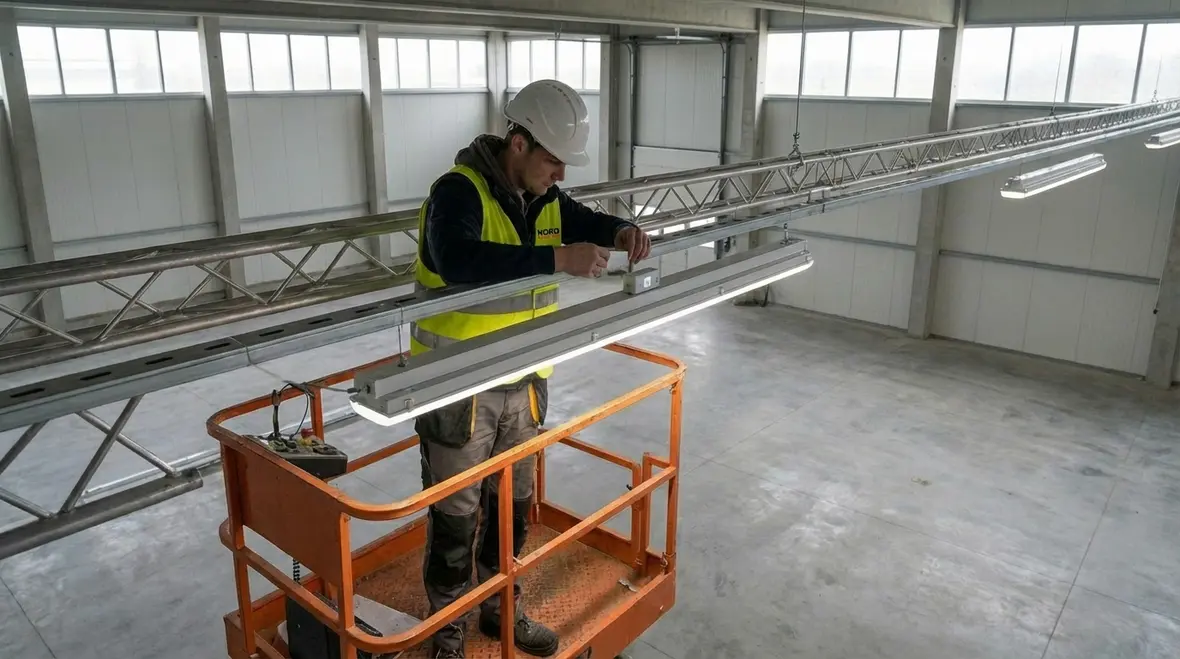 Upgraded commercial electrical room with modern energy efficient equipment