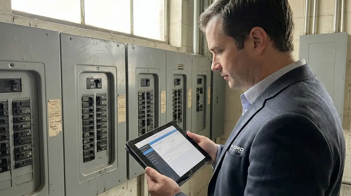 Inspection of industrial electrical components after a power failure