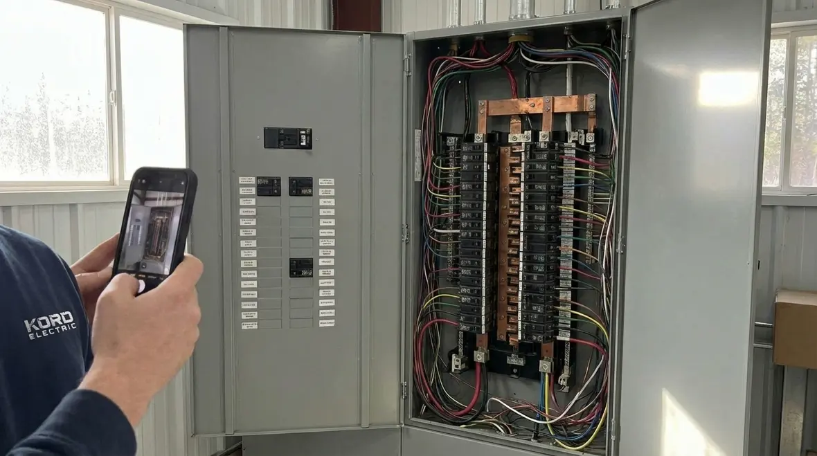 Upgraded electrical panel in a large residential building