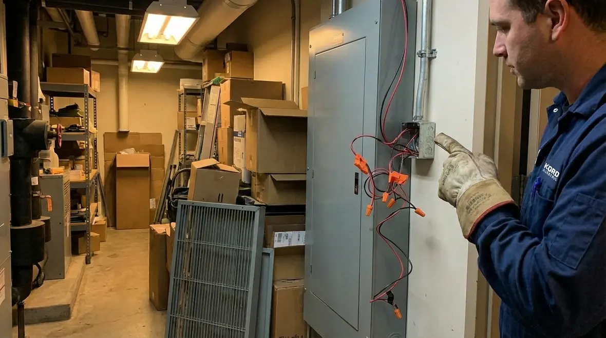 Facility manager reviewing an electrical safety inspection checklist