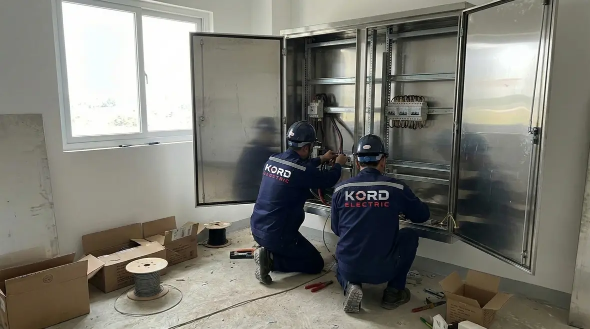 Upgraded electrical panels and switchgear inside a commercial facility