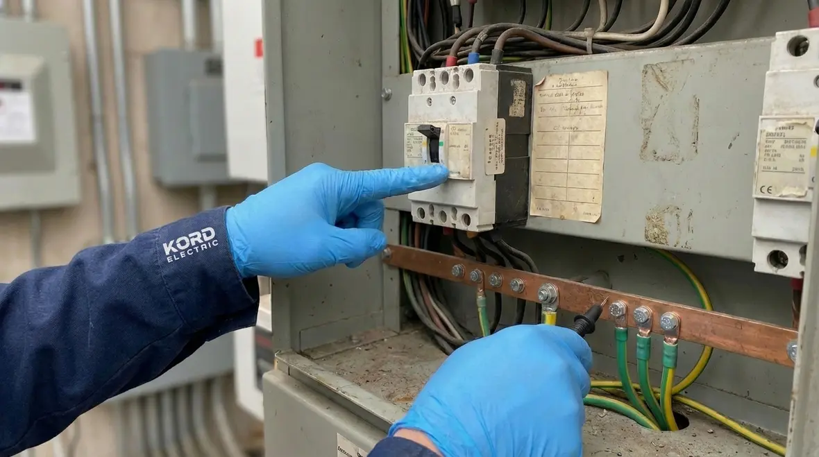 Industrial electrical panels and safety systems inspected by Kord Electric