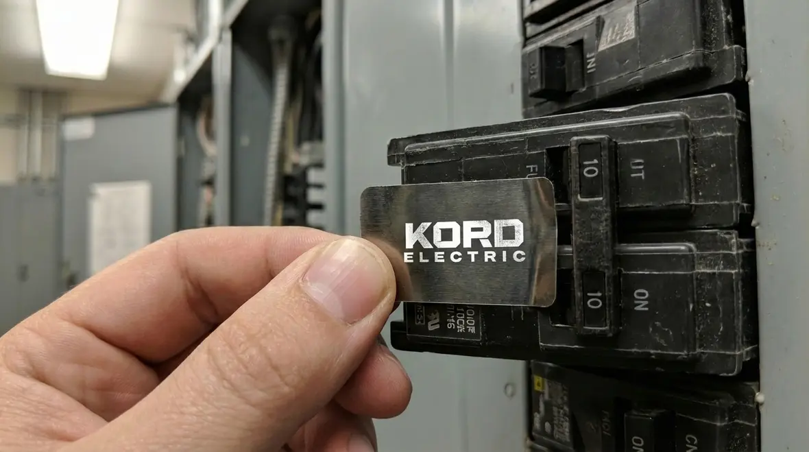 Example of clear electrical panel labeling with specific circuit descriptions