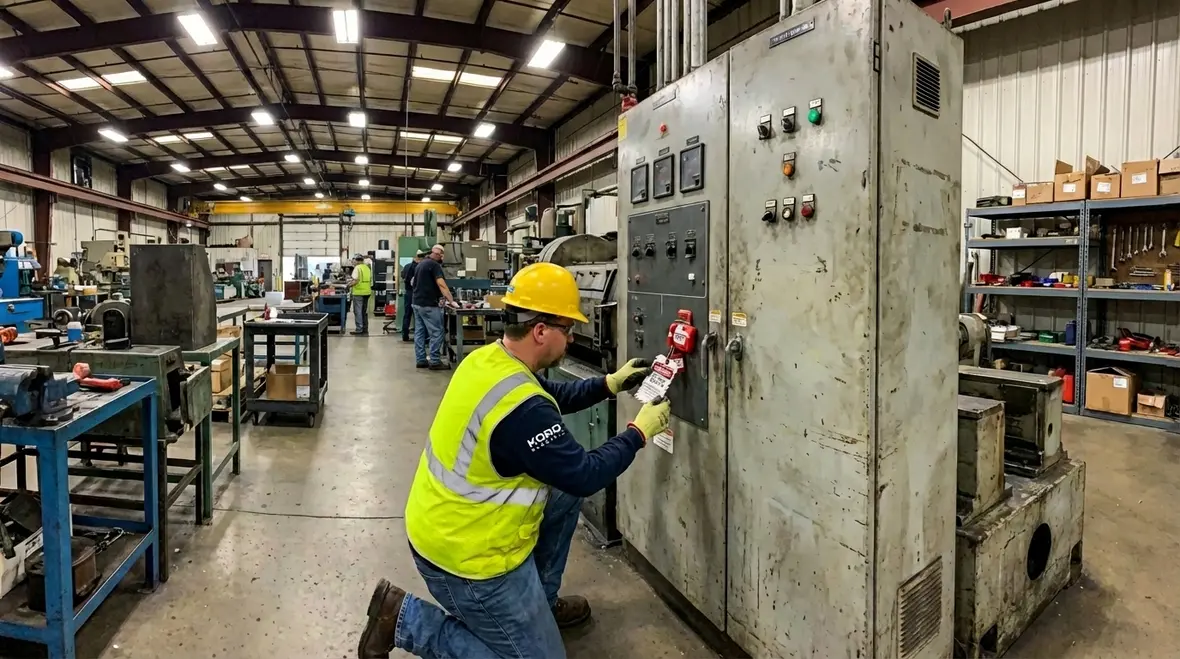 Facility manager coordinating electrical emergency response in a control room