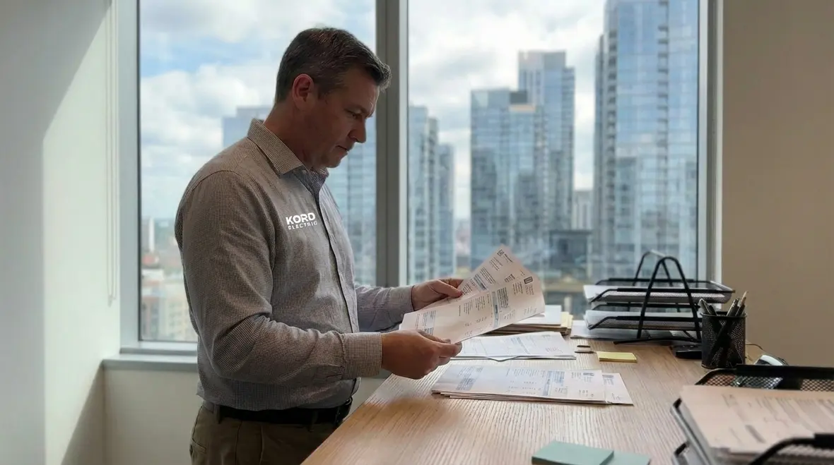Energy-efficient commercial electrical system delivering improved power factor