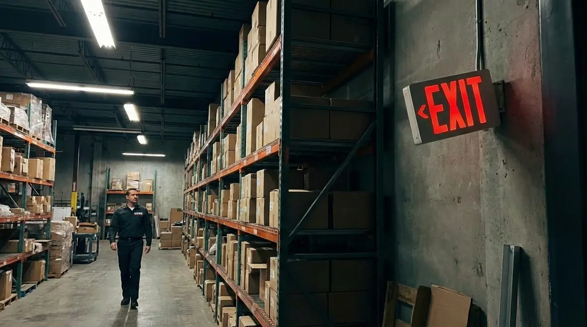 Illuminated exit signs and egress path lighting brought back to code