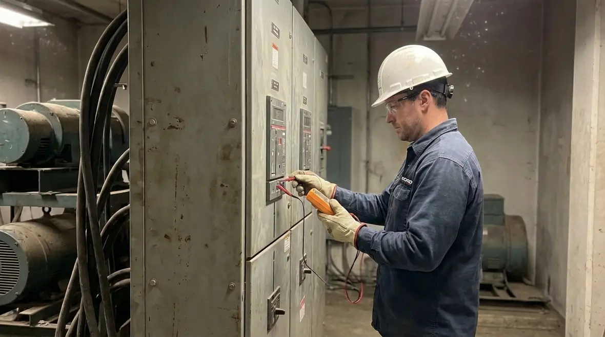 Industrial electrical equipment and switchgear in a commercial facility