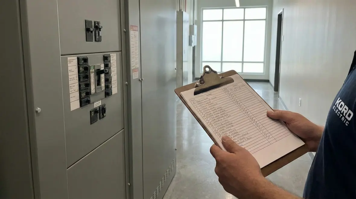Large facility electrical panels and breakers