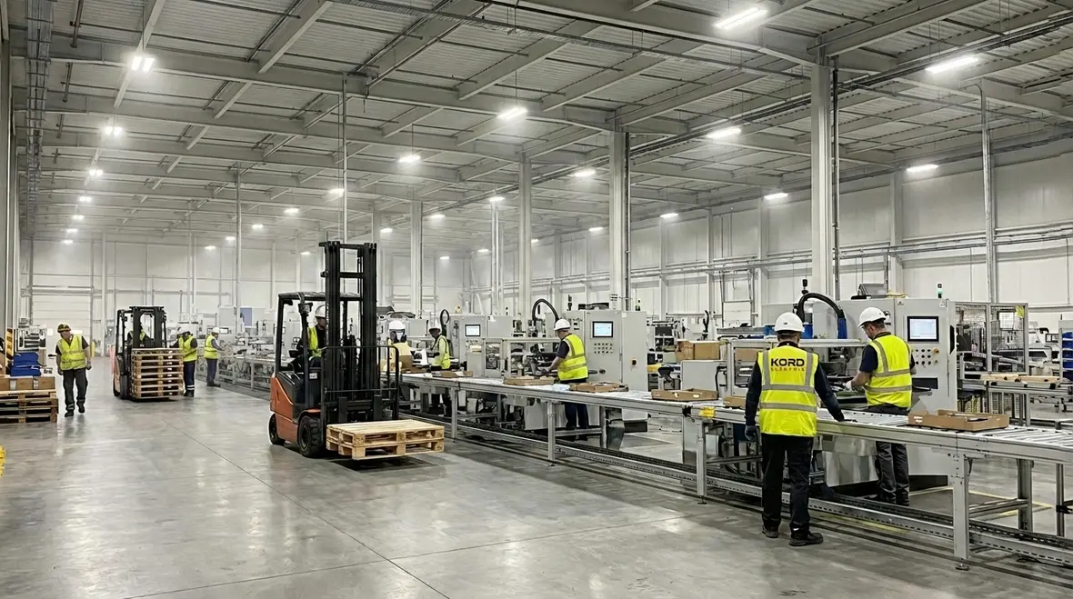 Industrial high bay LED lighting upgrade in a large warehouse