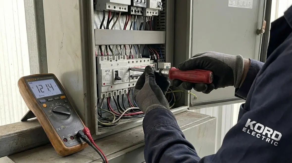 AFCI breakers installed in a commercial electrical panel