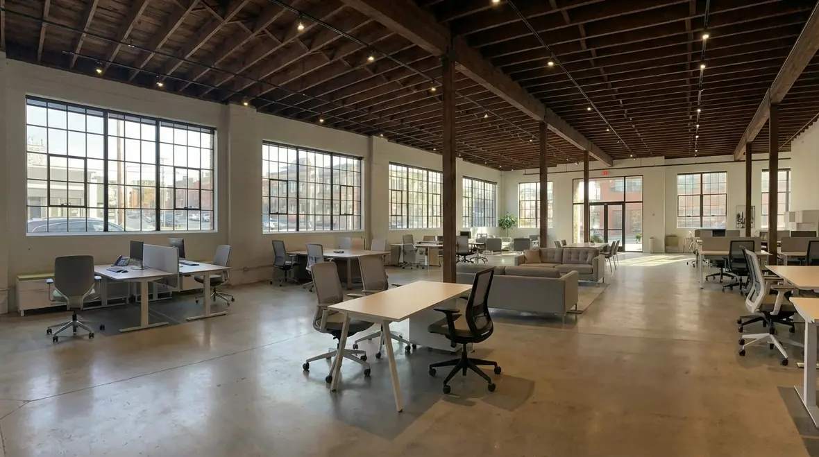 Store ambiance created through layered commercial lighting design