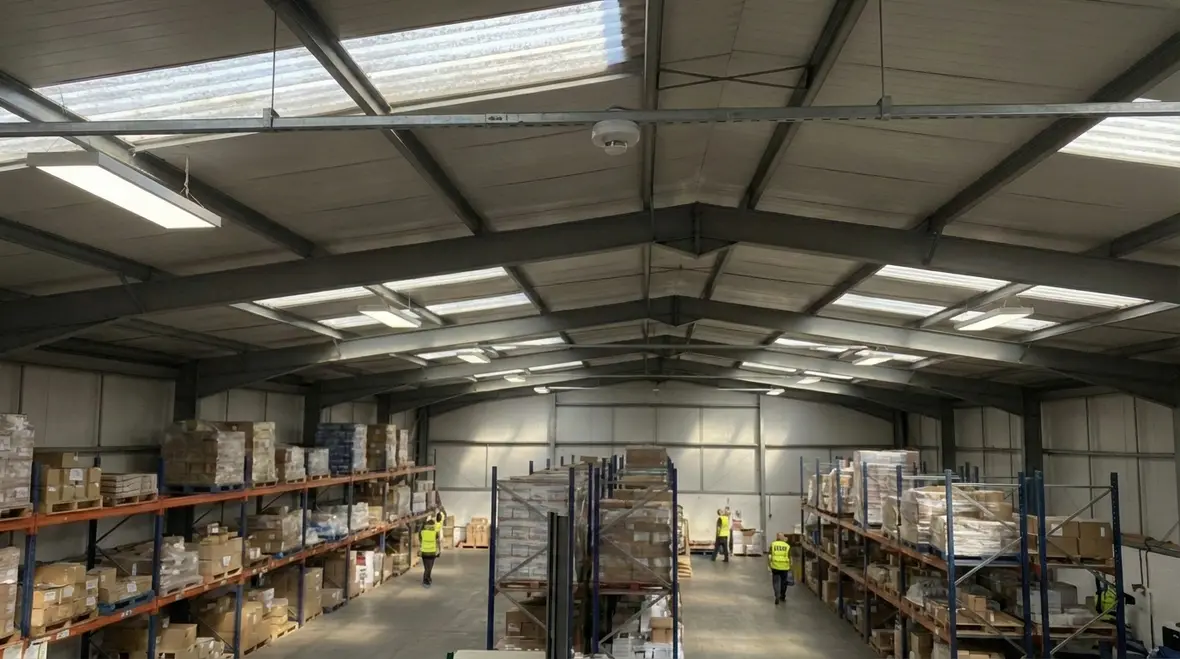 Energy efficient smart lighting in a commercial building