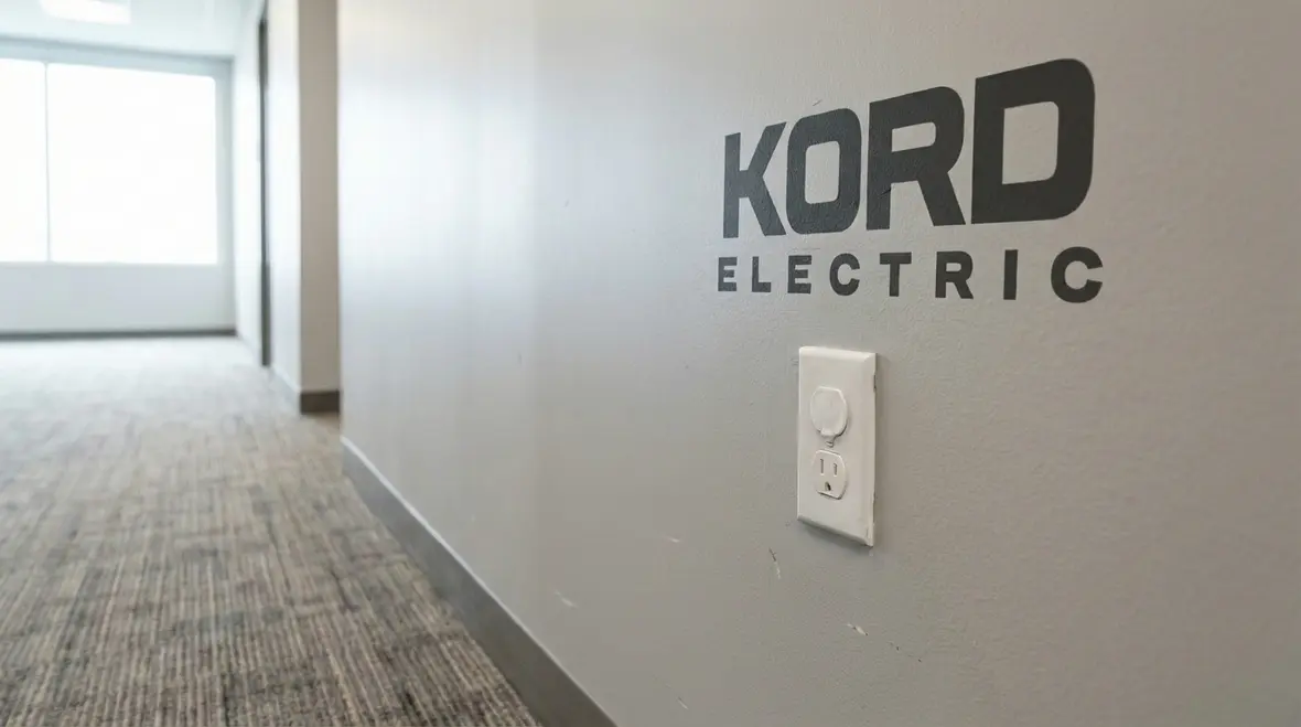 Technician inspecting commercial outlet safety and tamper resistant outlets