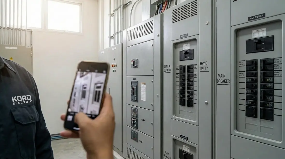 Electrical room supporting commercial alarm and security wiring