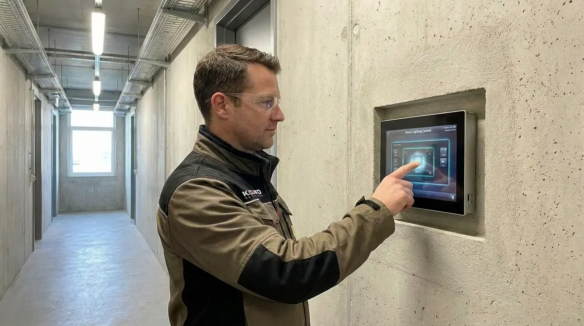 Smart recessed lighting controls and sensors in a commercial building