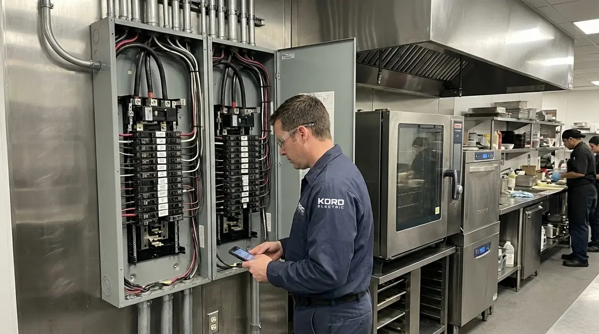 restaurant wiring, kitchen equipment, circuits