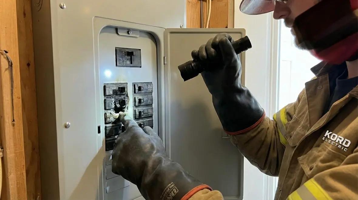 Emergency electrical repair scenario in an industrial facility