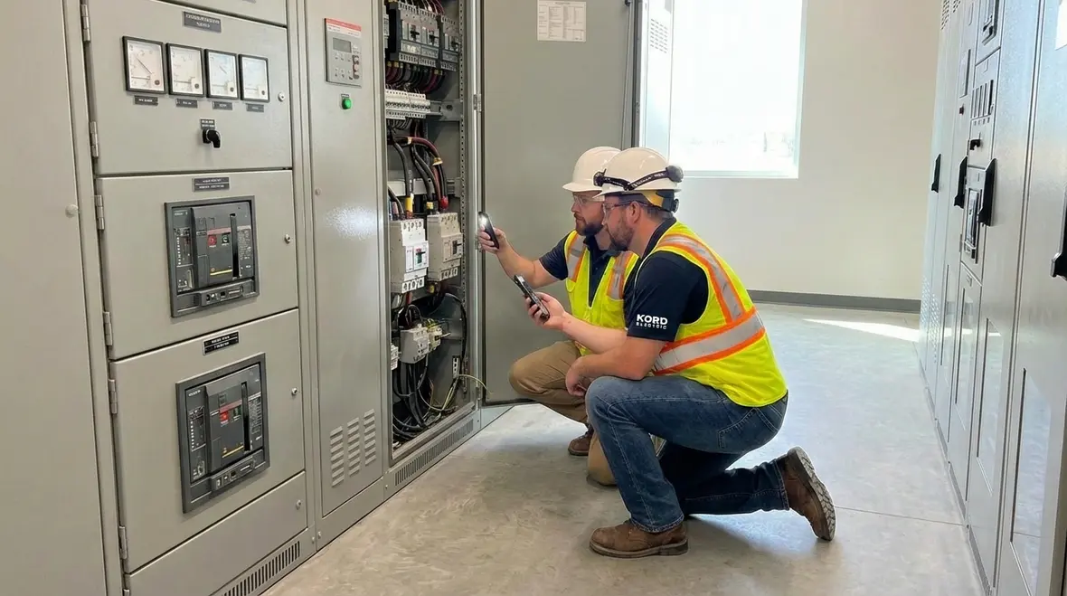 Commercial electrical service upgrade equipment in Los Angeles high rise building