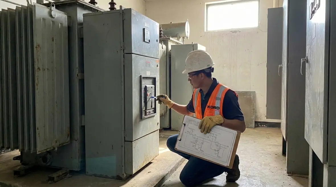 Commercial electricians installing a new service panel with upgraded breakers