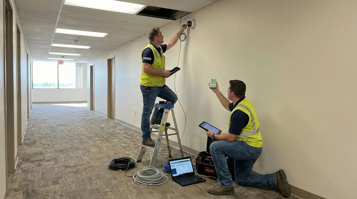 Low voltage wiring integrated with building systems