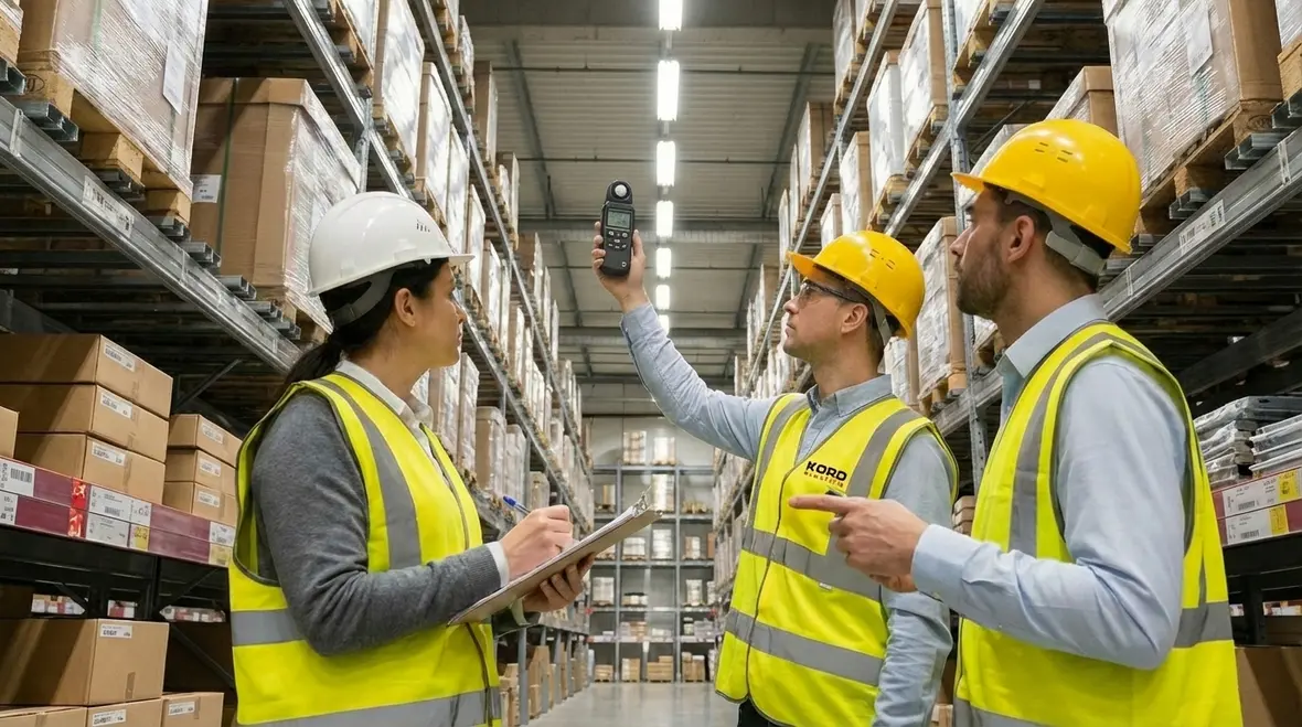 Smart controls and sensors managing warehouse lighting