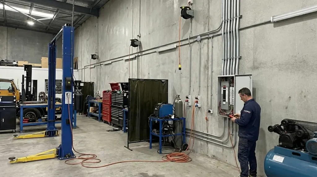 Commercial Garage Electrical Setup and Tool Circuits