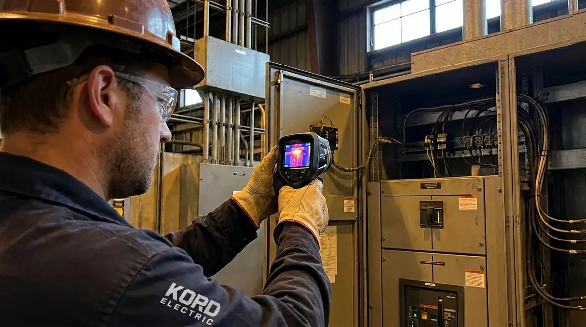 Thermal imaging and testing used to detect early electrical downtime risks