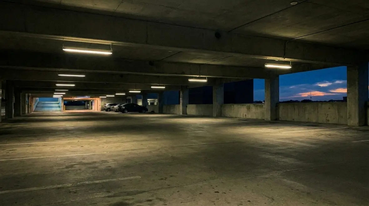 Major property building with optimized commercial lighting controls