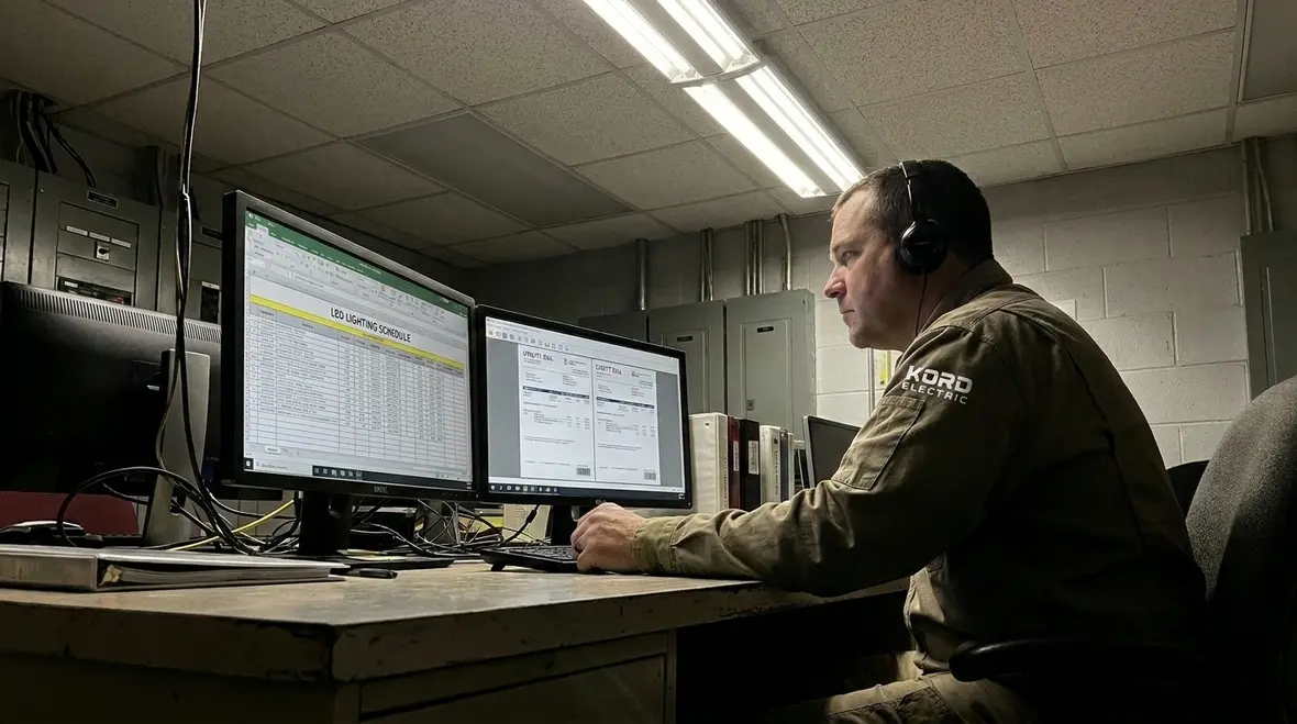 Energy and operating hour analysis for commercial LED retrofit ROI