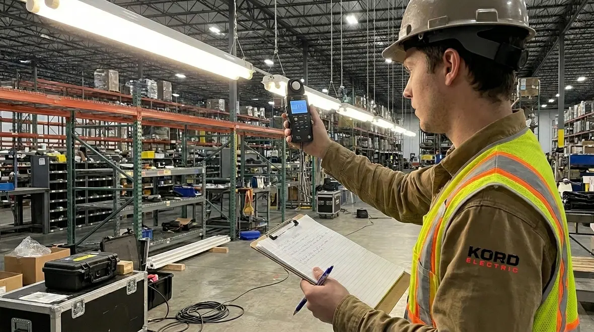 Existing commercial lighting system being evaluated for retrofit ROI