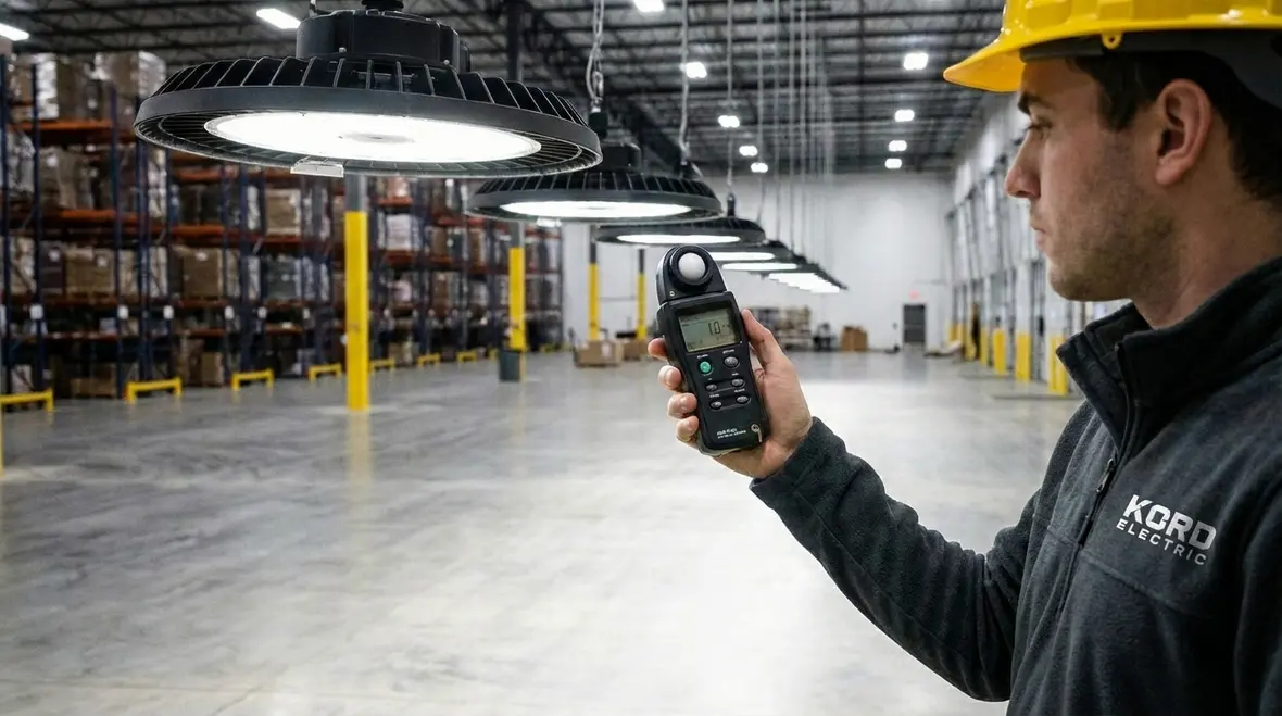 Title 24 compliant lighting layout for a large California facility