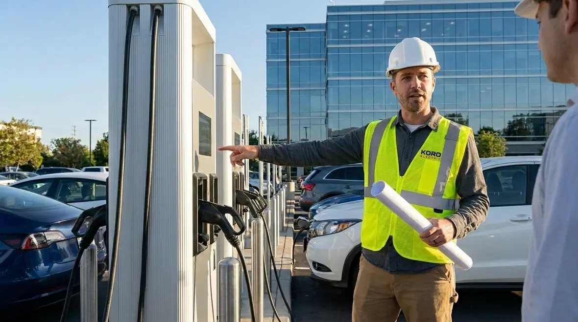 Commercial EV charging site load planning at a large facility